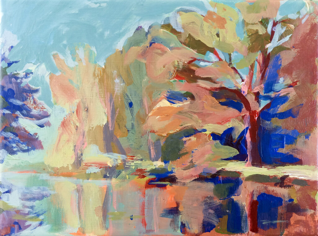 Bomenrij reflectie schets